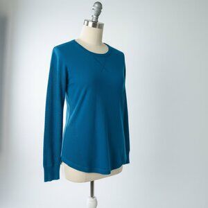 Sweet Romeo Women's Open Stitch Sweater Teal Size Large